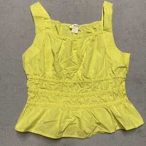 Maeve Anthropologie Top Medium Yellow Sleeveless Ruched‎ Cinch Organic Cotton